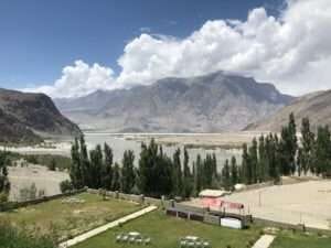 View from the terrace of Jake's Hotel overlooking the Indus River